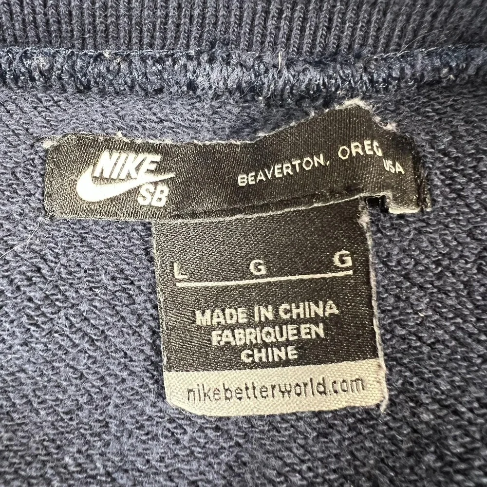 Nike SB Sweatshirt Mens Large Blue Crewneck Fleece Pullover Skateboard Logo